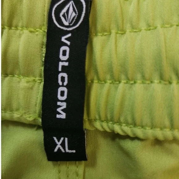 Volcom Manic Trunks Men XL Green Drawstring Swim Shorts Casual Activewear Pocket - Picture 8 of 15